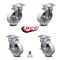 Service Caster 5 Inch Semi Steel Wheel Swivel Top Plate Caster Set with 2 Brakes SCC SCC-20S515-SSR-2-TLB-2 - alternate 4